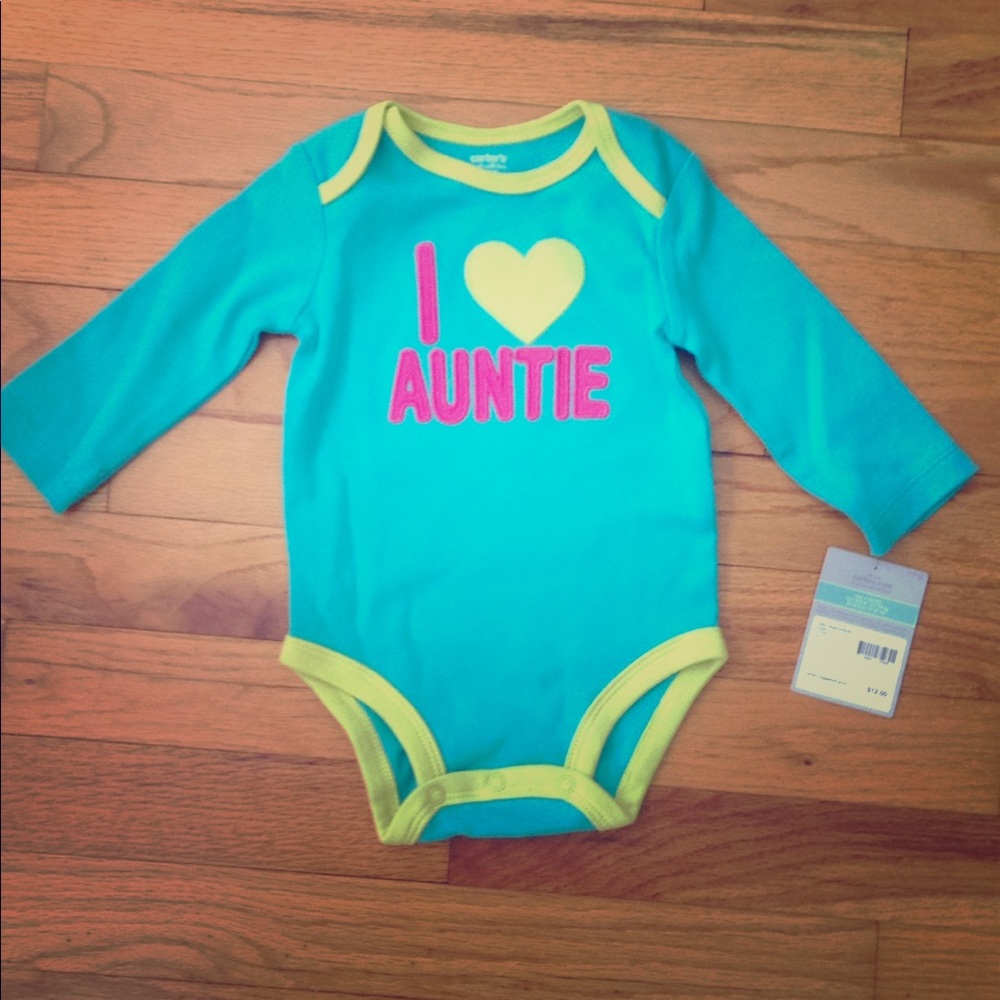 NWT!! Carter's "I 💛 AUNTIE" bodysuit size 6 month